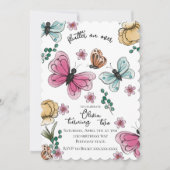 Invitation Papillon Jardin Printemps Fille Anniversaire (Devant)