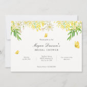 Invitation Papillon jaune fleuri plante douche de nage (Devant)