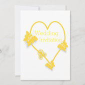 Invitation Papillon jaune Mariage de conception cardiaque (Devant)