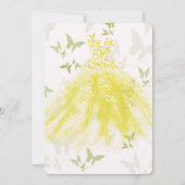 Invitation Papillon jaune vert robe de danse Quinceañera (Dos)
