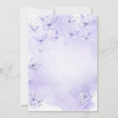 Invitation Papillon Lavande Argent Baptême Violet (Dos)