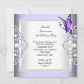 Invitation Papillon Lilac pourpre Tiara Quinceanera Floral (Dos)