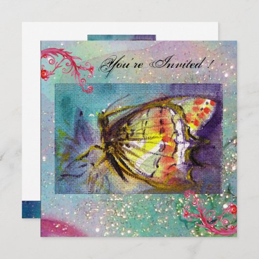 INVITATION PAPILLON MAGIQUE (Devant / Derrière)