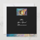 Invitation PAPILLON MAGIQUE AVEC SPIRALES FLORALES ROUGES ,bl (Dos)