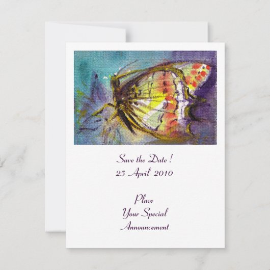 Invitation PAPILLON MAGIQUE ,blanc (Dos)