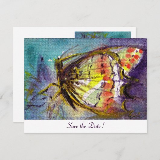 Invitation PAPILLON MAGIQUE ,blanc (Devant / Derrière)