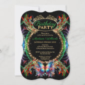 Invitation Papillon Magique Colorée Fractale Étincelle Annive (Devant)