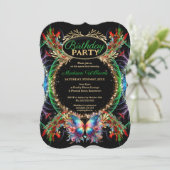 Invitation Papillon Magique Colorée Fractale Étincelle Annive (Debout devant)