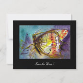 Invitation PAPILLON MAGIQUE noir bleu (Devant)