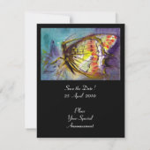 Invitation PAPILLON MAGIQUE noir bleu (Dos)