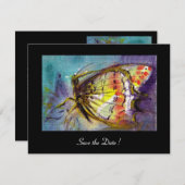 Invitation PAPILLON MAGIQUE noir bleu (Devant / Derrière)