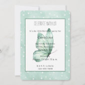Invitation Papillon Menthe Points Blancs Anniversaire (Devant)