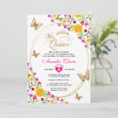 Invitation Papillon mexicain Floral Tiara Quinceañera (Debout devant)