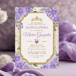 Invitation Papillon mexicain Quinceañera Purple & Gold Crown<br><div class="desc">Quinceañera Purple & Gold Crown Mexicaine Butterfly Invitation Mis Quince 15 Anos,  16e anniversaire, </div>