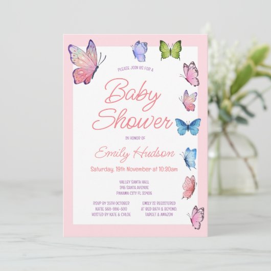 Invitation papillon modifiable (Debout devant)