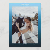 Invitation Papillon Monarch Romantique Ombré Bleu Élégant (Dos)