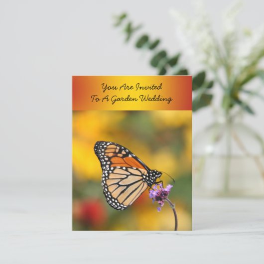 Invitation Papillon monarque à la recherche de pollen (Debout devant)