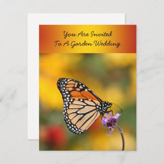 Invitation Papillon monarque à la recherche de pollen (Devant / Derrière)