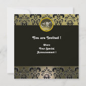 Invitation PAPILLON MONOGRAMME HYPER, agate damassé gris (Dos)