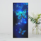 Invitation Papillon Morpho sur fond sombre (Debout devant)