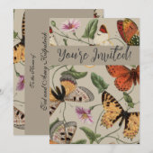 Invitation Papillon Moth Nature Collection Dessin (Devant / Derrière)
