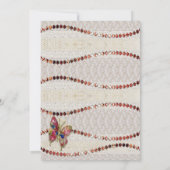 Invitation Papillon mousseux, dentelle et Mariage de parchemi (Dos)