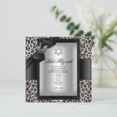 Invitation Papillon noir bat mitzvah Cheetah (Debout devant)