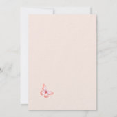 Invitation Papillon pampas herbe rose Baby shower de luxe (Dos)