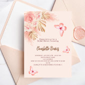 Invitation Papillon pampas herbe rose rose rose Fête des mari