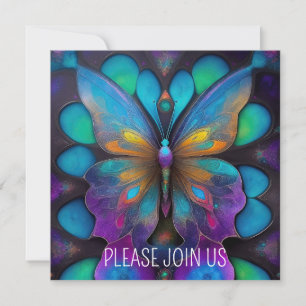 INVITATION PAPILLON PASTEL COSMIQUE