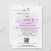 Invitation *~* Papillon Peony Floral QR RSVP AR3 Mariage (Dos)