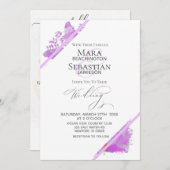 Invitation *~* Papillon Peony Floral QR RSVP AR3 Mariage (Devant / Derrière)