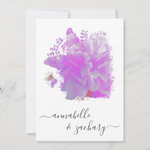 Invitation *~* Papillon Peony Floral RSVP - QR AR3 Mariage