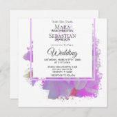 Invitation *~* Papillon Peony Peinture Florale AR3 Mariage (Devant / Derrière)