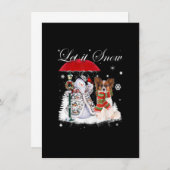 Invitation Papillon Père Noël Chien Noël Snowman Xmas Pyjama (Devant / Derrière)