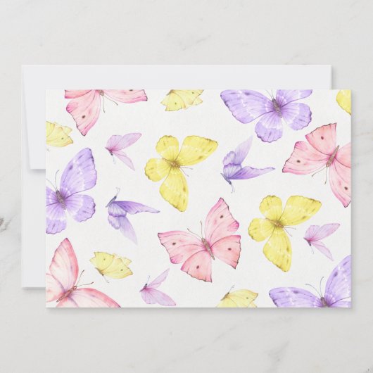 Invitation Papillon photo multicolore moderne 1er anniversair (Dos)