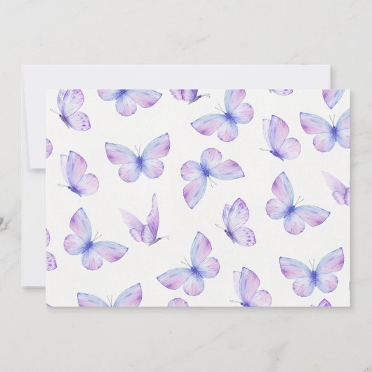Invitation Papillon photo Whimsical violet 1er anniversaire (Dos)