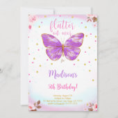 Invitation papillon pour 5e anniversaire (Devant)