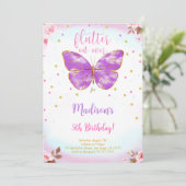 Invitation papillon pour 5ème anniversaire (Debout devant)