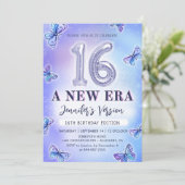 Invitation Papillon pourpre Eras Anniversaire 16e anniversair (Debout devant)