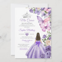 Papillon pourpre Lilac Quinceanera Couronne d'anni