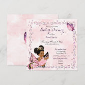 Invitation Papillon Princesse Baby Girl Puffs (Devant / Derrière)