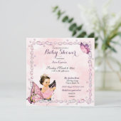 Invitation Papillon Princesse Bébé Fille  (Debout devant)