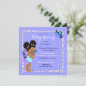 Invitation Papillon Princesse Bébé Fille Lavande (Debout devant)