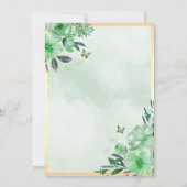 Invitation Papillon princesse Floral vert Quinceañera (Dos)