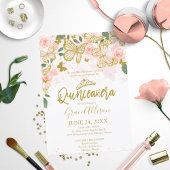 Invitation papillon Quinceanera Bilingue
