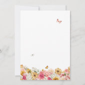 Invitation Papillon Quinceanera Blush Rose Fleuri Jaune (Dos)