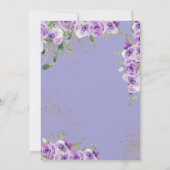 Invitation Papillon Quinceañera & Fleurs d'aquarelle violette (Dos)
