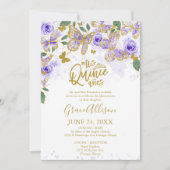 Invitation papillon Quinceanera Formulation anglai (Devant)
