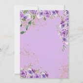 Invitation Papillon Quinceañera Purple Aquarelle Fleurs (Dos)